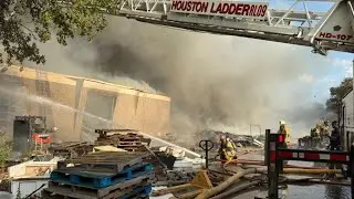 Furniture warehouse goes up in flames in northwest Houston