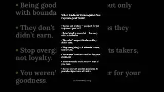 When Kindness Turns Against You | Brutal Psychological Truths