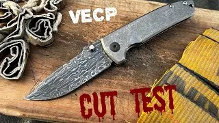 Cut Test: Chad Nichols Damascus on a Les George VECP!