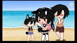My fake gacha family || beach day || &bull;Emo Bunnx&bull;