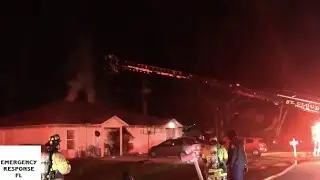 St. Cloud FL New years house structure fire with pre arrival 