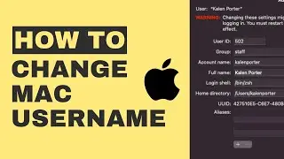 How To Change A Mac Username - Both Account and Full Name
