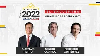 Gustavo Petro, Sergio Fajardo y Federico Guti&eacute;rrez en El Encuentro, debate de Prisa Media