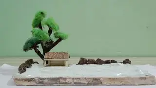 Creat A Mini House With Tree । #art #miniaturehouse #craft