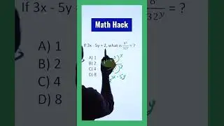 Difficult Math Problem with Algebra & Exponents | School Hack Trick #shorts #algebra #math