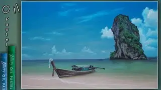 Island Drawing Easy Step By Step | Oil Pastel Drawing For Beginners