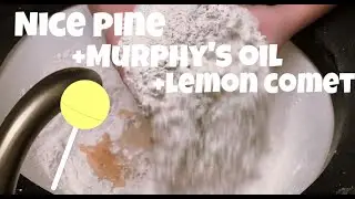 nice pine, murphys oil soap, and lemon comet on a grout sponge ASMR (RINSE INCLUDED)
