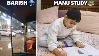 Barish ☔ | | Next Morning Manu Study 📚| online order | Full family Vlog #MommyAndManuDiary