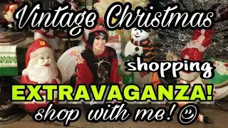 THRIFT WITH ME! 💫 VINTAGE CHRISTMAS EVERYWHERE YOU LOOK! 😍 A very merry holiday flea market! 🎄
