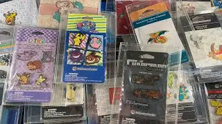 Huge Pokemon Center Sealed Pin Collection! RARE Out Of Productions Pin!! All Factory Sealed!!