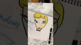 Lilly drawing Cinderella #coloring #art #cinderella #disney #sketching