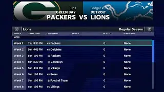 Madden NFL 21: Franchise Detroit Lions 3: Fixture Release