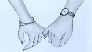 Romantic Couple Holding Hands pencil sketch || How to draw Holding Hands with love