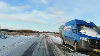 Driving in my car from Lundby Falster to Guldborg in Denmark. 4K 2160p. 04/01-2026