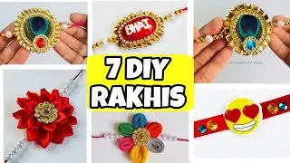 7 Rakhi making ideas at home for school competition/easy rakhi making at home/homemade rakhi making