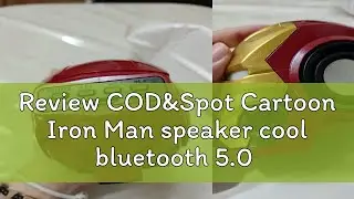 Review COD&Spot Cartoon Iron Man speaker cool bluetooth 5.0 version can use TF card and USB