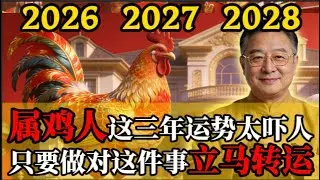 金阿伯含泪泄露天机，属鸡人：未来三年要变天，熬过2026马年就能发大财。#屬雞運勢2026 #生肖雞三年運程 #2026到2028運勢 #屬雞翻身攻略 #火克金化解 #紅鸞星動 #貴人運爆發