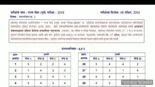 first answer key out || mpsc state services prelim 2018