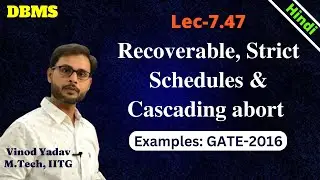 L7.47 | GATE 2016 | Question based on strict schedule recoverability and cascading abort