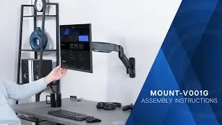 MOUNT-V001G Pneumatic Arm Single Monitor Wall Mount Assembly by VIVO