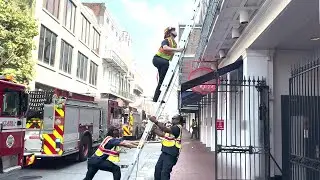 Video shows moment couple rescued from French Quarter hotel balcony after fire 