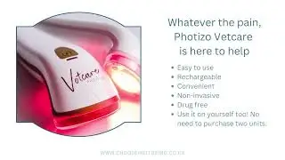 Introducing PHOTIZO VETCARE - Red Light Therapy device. Pain relief for pets and all animals.