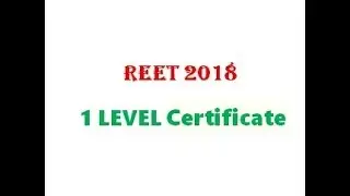 REET 1 LEVEL KE Certificate 2018