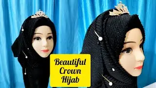 Trendy hijab style for wedding| Crown Hijab| Head band⭐ head accessories💟 Party wear