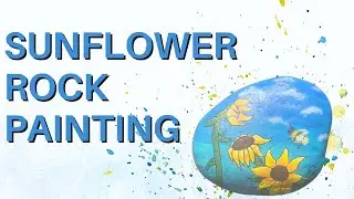 Sunflower Rock Painting