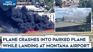 Montana Crash | A Small Plane Crash Lands & Collides With Parked Aircraft At Kalispell City Airport