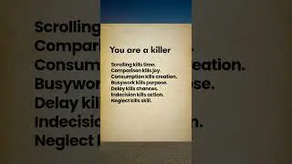 Scrolling kills time and Comparison kills joy #deepquotes #shorts #viral #foryou