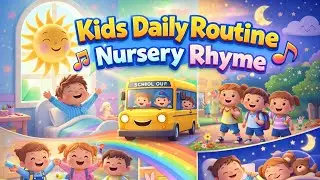 Kids Daily Routine Nursery Rhyme 🎵 | Morning to Night | School & Play Song for Kids
