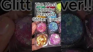 ✨The Most Chunky Pressed Glitter Ever!!! #shorts #ytshorts #youtube #glittereyeshadow #makeup