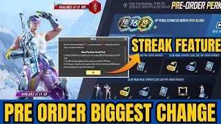 A16 PRE ORDER REWARD SYSTEM PUBG MOBILE/BGMI | PURCHASE STREAK PERK EXPLAIN