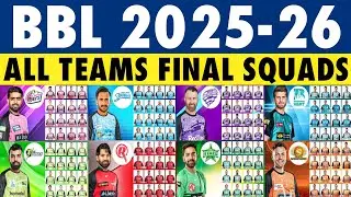 BBL 2025-26 All Teams Squad | Big Bash League 2025/26 All Teams Final Squad | BBL 2025