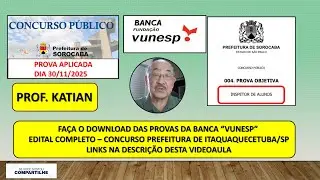 VUNESP - SOROCABA/SP - Prova para o cargo de Inspetor de Alunos - Prova aplicada no dia 30/11/25