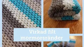 VIRKA: babyfilt i mormorsränder | crochet grannystripe babyblanket swedish