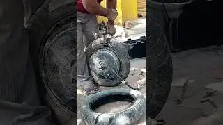 ola s1 electric bike tyre change #automobile #ola #tyrechanger #fmtyres