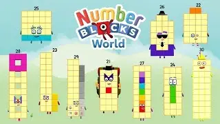 Numberblocks World #3 - Meet Numberblocks 21-30 and Learn How to Trace Their Numerals | BlueZoo Game