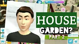 The Sims Mobile | House Design #1 | House tour | L-shape house | Garden part 2