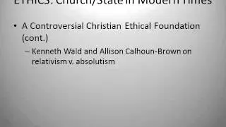 Church/State Relations: Law, Ethics & Church History