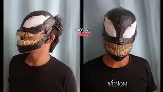 How to make Venom mask with cardboard | #diy moving jaw mask |