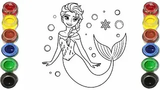 Cute Mermaid Drawing for kids, Painting & Coloring for kids, Toddlers | Let's Draw Together