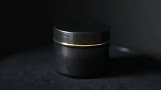 50 GM FACE CREAM JAR BLACK WITH GOLD RING