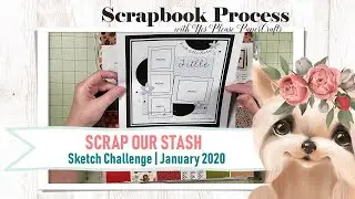 Рождественские угощения бабушки | Scrap Our Stash: конкурс эскизов в январе 2020 г. | Процесс создания скрапбука