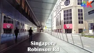 [4K] Singapore Robinson Road to Raffles Place Walking Tour 🎧 Binaural Sound