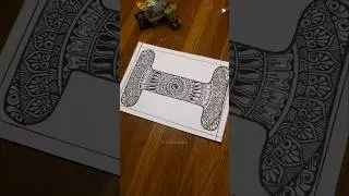 Draw an easy Alphabet 'Ii' Mandala Art🍦🧊 🪲 |letter 'Ii' #ytshorts  #artreloaded #trending #goviral