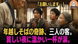 廃業寸前のそば屋店主が、最後の年越しそばを見知らぬ3人に分け与え──3年後、黒塗りの車で現れた彼らの正体とは ...【感動する話】