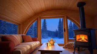 🔴 Cozy Winter Cabin TV Ambience | 🔥 Crackling Fireplace | ❄️ Snowy Forest