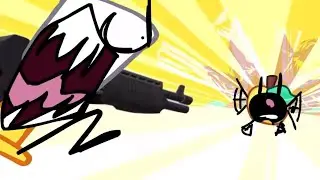Animatic battle 3 but it&rsquo;s only doorstop trying to kill all of happy meatbill for touching her grass